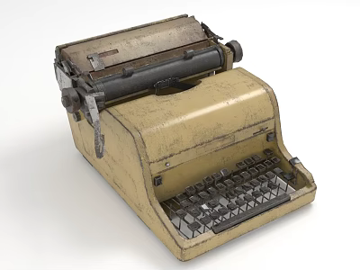 Vintage Office Appliance Old Fashioned Mechanical Typewriter With Classic Retro Design 3d model