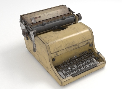 modern typewriter shabby typewriter 3d model