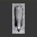 Detailed Carved Reclining Stone Horse Statue on Flat Stone Slab Base