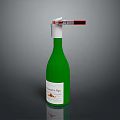 Green Wine Saver Pump Bottle With White Nozzle And Red Handle Design