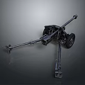 Heavy Military Artillery Weapon With Long Steel Barrel And Wheel Mounted Structure