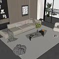 Modern sofa coffee table combination 3d model