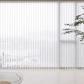 White Blinds In Modern Living Room Bright Interior With Floor Lamp Accent Chair And Green Plant