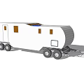 White Enclosed Cargo Trailer With Multiple Windows And Dual Axle Structure Design 3d model