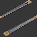 Two Traditional Weapon Knives With Dark Sheaths And Brass Handles Design