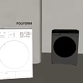 White And Black Front Load Washing Machines With Modern Design For Home Use