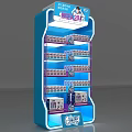 Blue Boonie Bears Themed Display Shelf with Multi Layer Design for Retail Merchandise