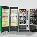 Commercial Beverage Refrigerators And Vending Machines With Green Double Door And Silver Automated Dispensing Units
