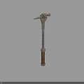 Medieval Weapon With Spiral Metal Shaft Leather Grip And Claw Like Head