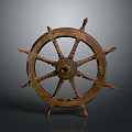 Vintage Wooden Ship Wheel A Classic Steering Component For Traditional Watercraft