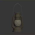 Classic Vintage Lantern With Metal Frame Glass Shade And Traditional Design