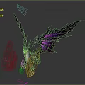 Mythical Fantasy Dragon Character With Purple Black Wings And Metallic Body In Game