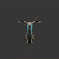 Vintage Blue Motorcycle With Classic Design Black Seat And Retro Style