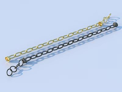 Stylish Gold And Black Chain Bracelet With Clasp For Daily Life Accessories 3d model