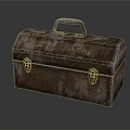 Industrial Equipment Rusty Metal Toolbox With Handle And Latches For Storage
