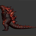 Red Monster Creature With Intricate Texture Scales And Sharp Claws In Standing Pose