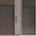 Modern Elevator Interior With Dark Doors And Gray Wall Design Elements