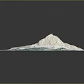 3D Terrain Model With White Mountain Peak And Turquoise Green Textured Surroundings