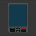 Portable Digital Device With Blue Screen Control Buttons Menu And Enter Keys Black Design