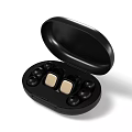 Modern Wireless In Ear Earbuds With Open Black Charging Case