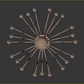 Copper Light Fixture Combination With Multiple Arms And Decorative Bulbs For Modern Indoor Decoration