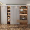 modern bookcase open bookcase 3d model