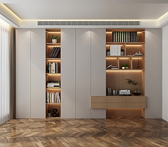 modern bookcase open bookcase 3d model