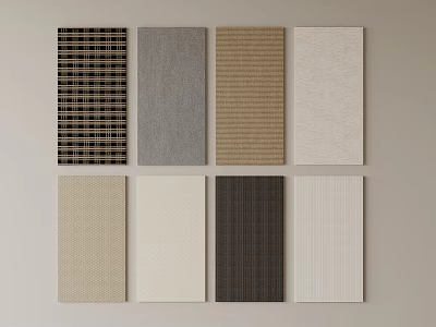 Different Textured Panel Samples In Various Colors Arranged In Two Rows And Four Columns 3d model