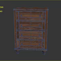 Traditional Wooden Chest of Drawers With Four Drawers And Metal Handles On Short Legs
