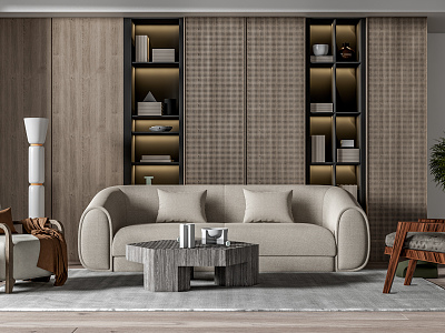 Modern sofa coffee table combination model