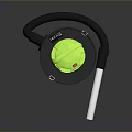 Efficient Black Computer Vacuum Cleaner Featuring Green Top And White Cleaning Tube 3d model
