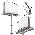 Roadside Billboard Infrastructure With Steel Support Frames And Diverse Panel Designs For Outdoor Use 3d model