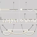 Modern Chandelier Designs with Curved Lines Ring Shapes and Metal Frames
