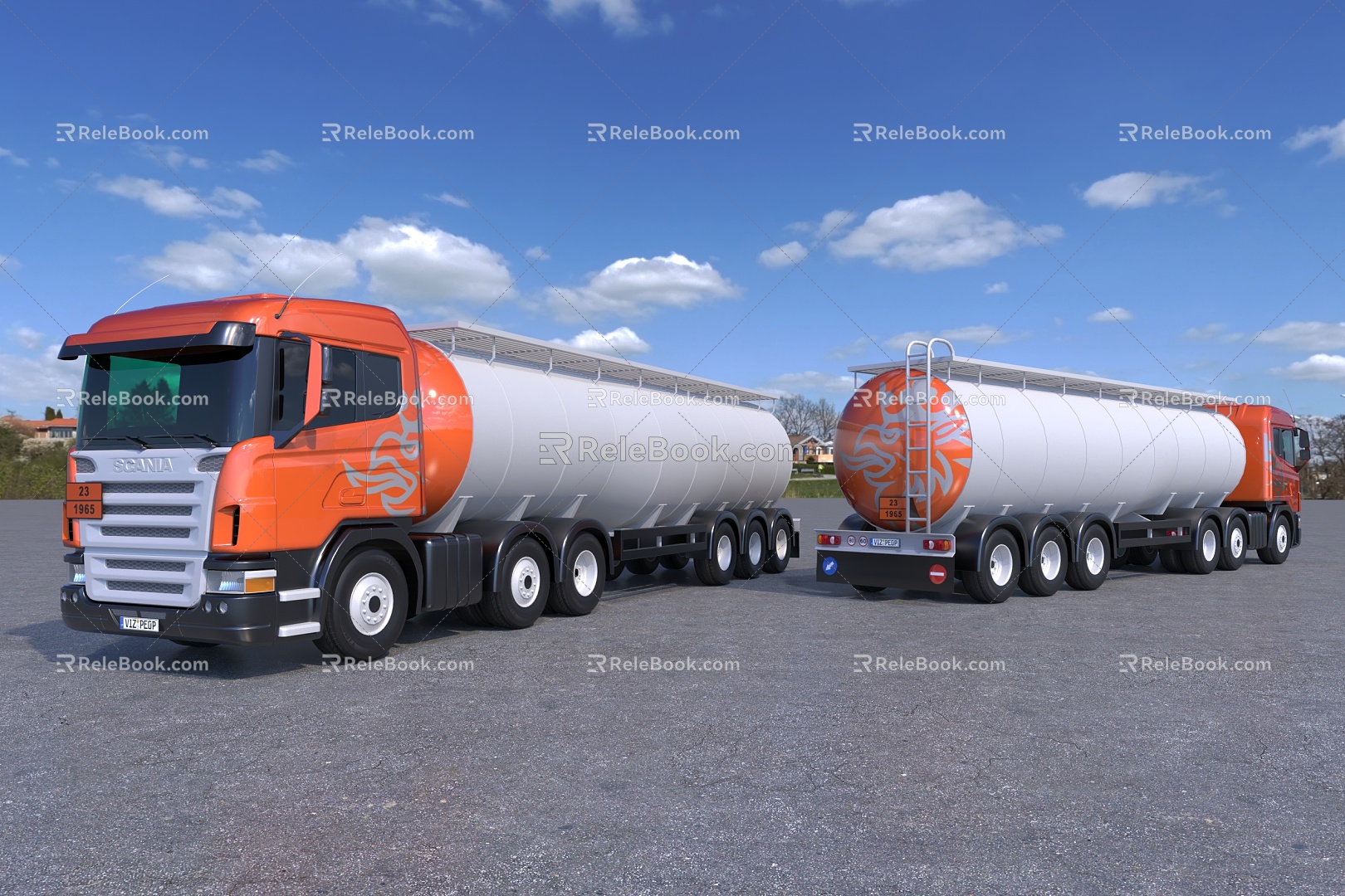 Modern tanker car tanker 3d model