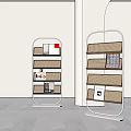Modern Bookshelf Simple Metal Bookshelf 3d model