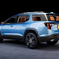 GMC Blue SUV with Modern Design Black Wheels and Sleek Exterior Styling