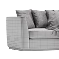 Cozy Beige Sectional Sofa Interior With Blue Throw Blanket And Beige Cushions