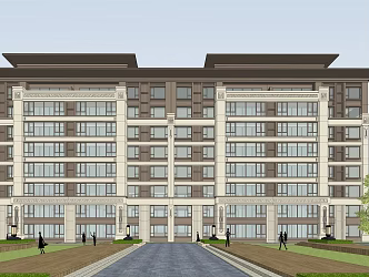 New Chinese-style Residential Building Multi-storey Residence 3d model