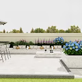 Elegant Courtyard Garden Design With Manicured Greenery Stone Steps Paved Patio And Fountain