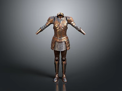 Ancient Bronze Weapon With Medieval Armor And Historical Warfare Design Features 3d model