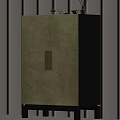Modern Beige Wardrobe With Double Doors Minimalist Design And Sleek Metal Handles