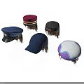 Collection of Assorted Colorful Hats with Hair Attachments on White Background
