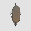 Vintage Wall Sconce With Silver Metal Bracket Green Glass Shade And Decorative Scroll Details