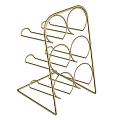 Gold Metal Kitchen Cup Storage Rack With Multiple Hooks And Curved Structure 3d model