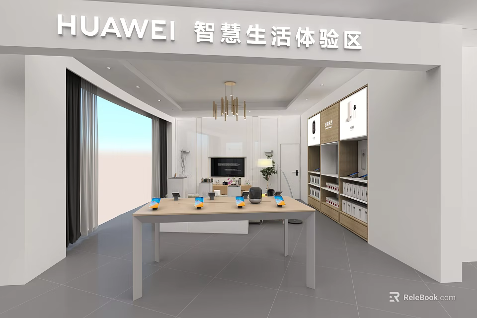 HUAWEI Smart Life Experience Zone Modern Interior With Product Display Space 3d model 
