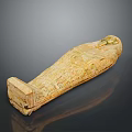 Ancient Egyptian Sculpture Carving of Intricate Sarcophagus with Hieroglyphic Patterns