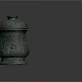 Ancient Bronze Vessel With Ornate Lid And Intricate Decorative Patterns 3d model