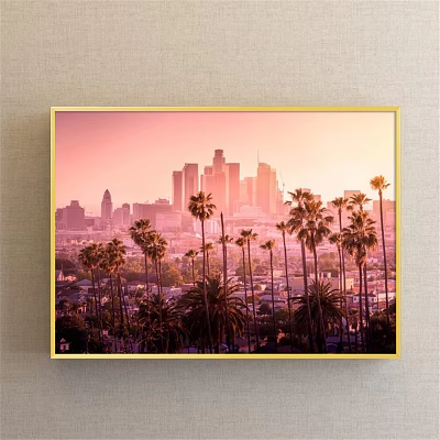 Modern landscape painting simple red bedroom landscape tree decorative painting 3d model