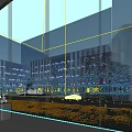 Modern Office Buildings Exterior With Glass Facades And Landscaped Area