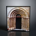 Classical Stone Archway Door Frame With Intricate Columns And Carvings 3d model